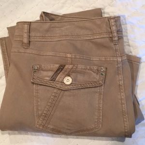 New White House Black Market Embellished Khaki Colored Jeans